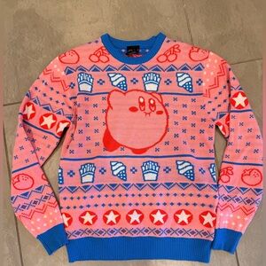 NEW - Authentic Nintendo brand pink ‘Kirby's Dreamland' Christmas Sweater